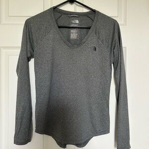 The North Face Gray Fitted Long Sleeve Tee